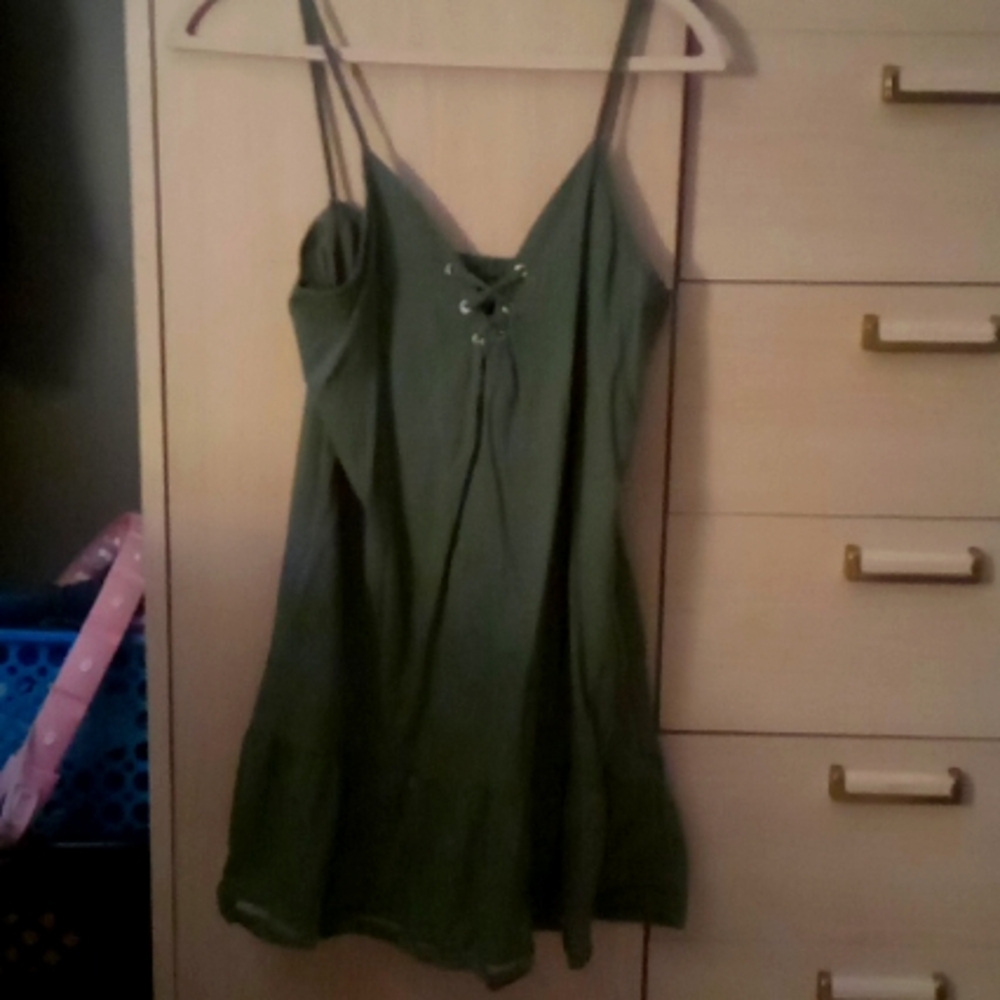 Olive green summer dress